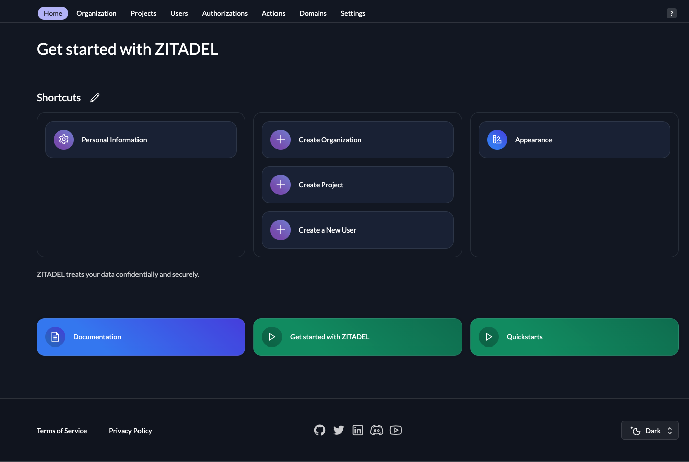 ZITADEL UI Console