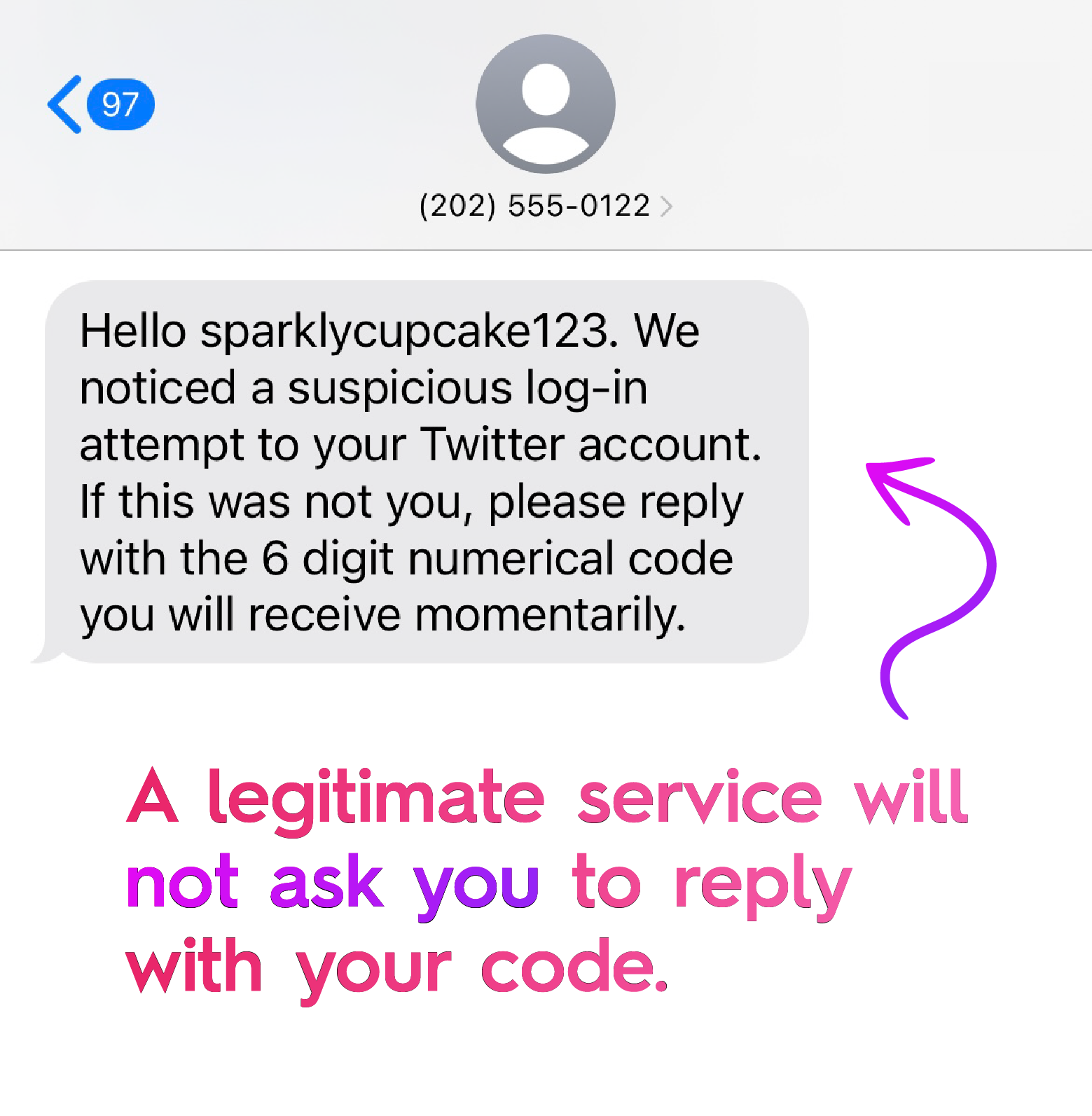 Social Engineering attempt via text message