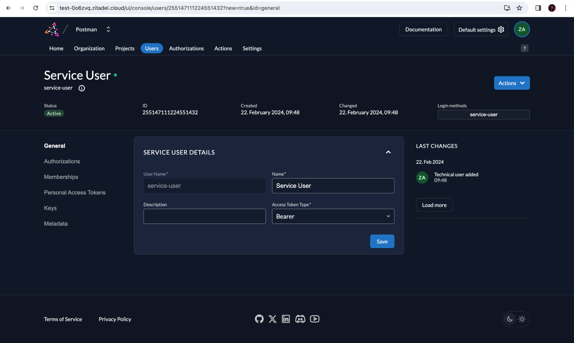 Testing management APIs in ZITADEL with Postman