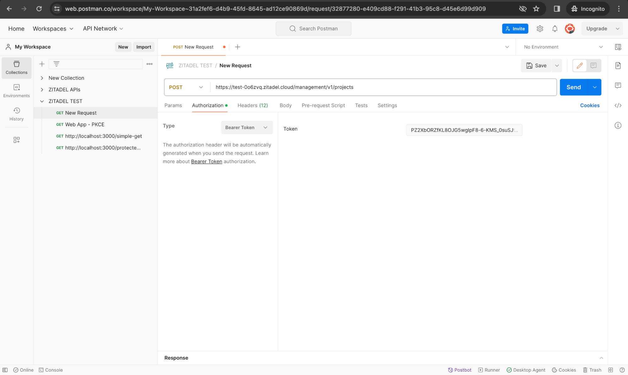 Testing management APIs in ZITADEL with Postman