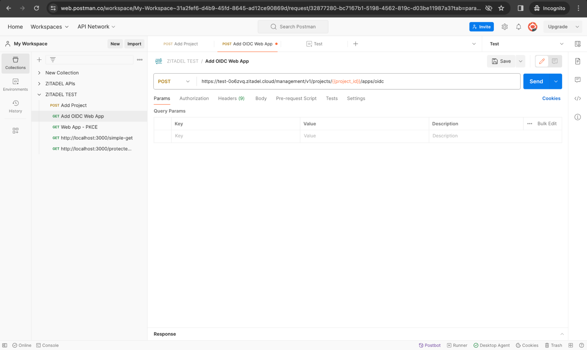 Testing management APIs in ZITADEL with Postman